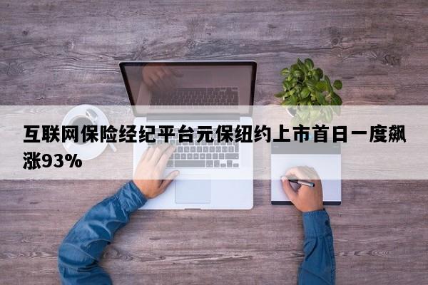 互联网保险经纪平台元保纽约上市首日一度飙涨93%