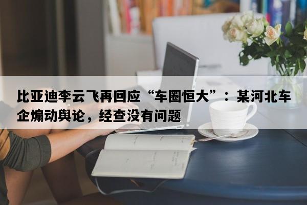 比亚迪李云飞再回应“车圈恒大”：某河北车企煽动舆论，经查没有问题